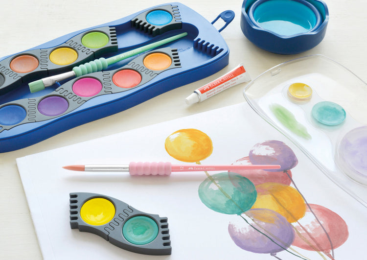 Faber castell fc-481620 penselenset soft touch 4 stuks pastel kleuren