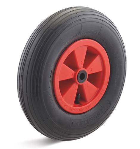 Torwegge luchtband wiel 400mm lrk kunststof rood