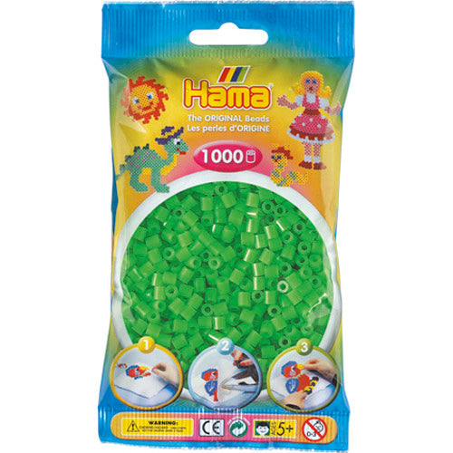 Hama strijkkralen 1000 stuks groen fluor