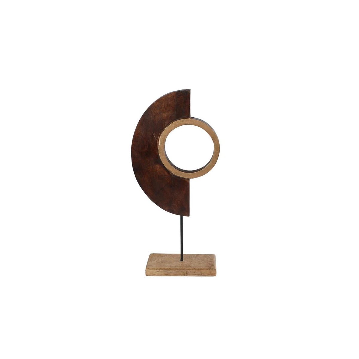 Sculptuur art op voet naturel zwart mango 20x6x46cm