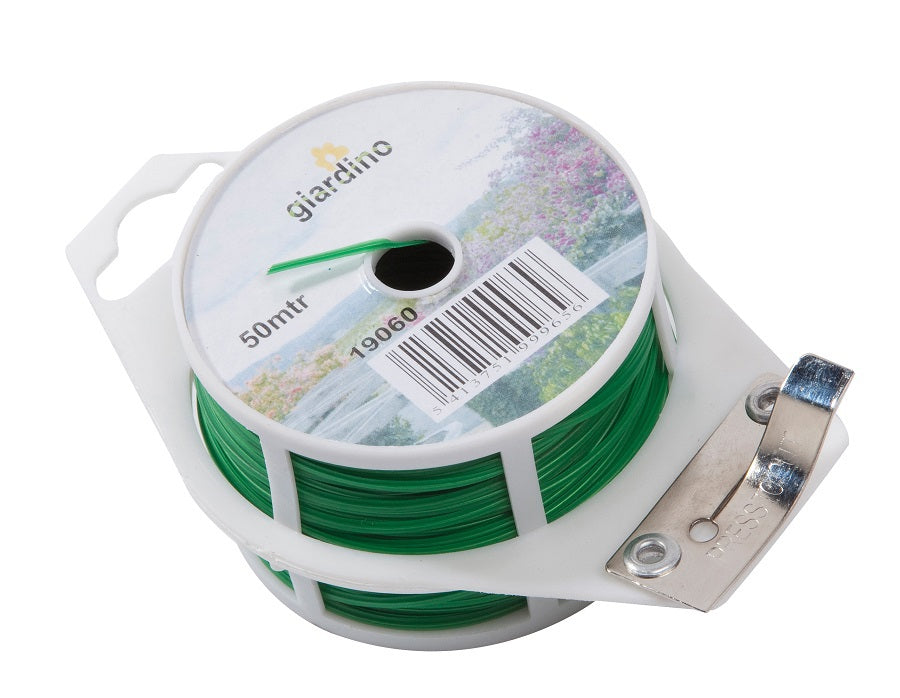Producten binddraad plat 50m groen met knippertje