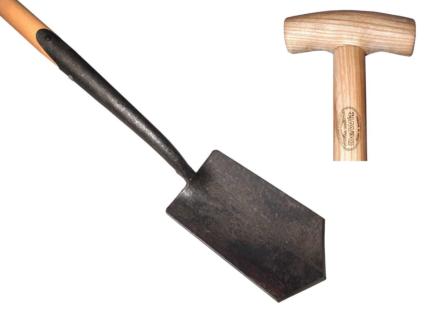De wit producten puntspade zwanehals met lip met essen steel 75cm dewit