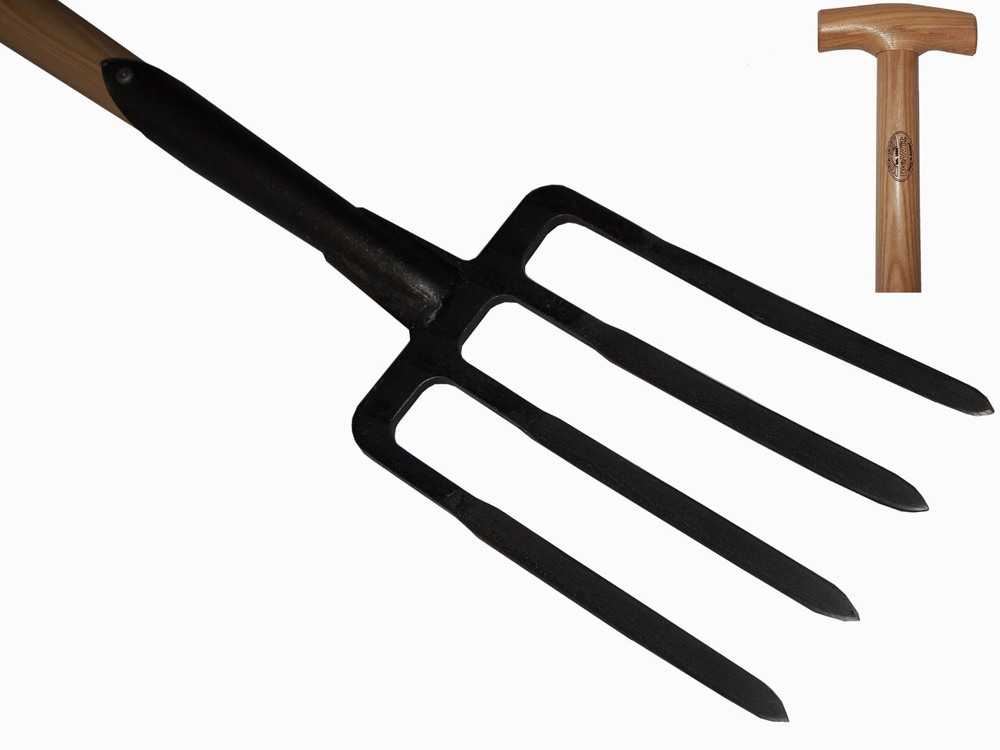 De wit producten spitvork 4 tands gesm veer essen steel 90cm dewit