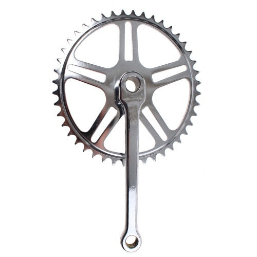 crankstel set met spiegat 44T 170 mm zilver