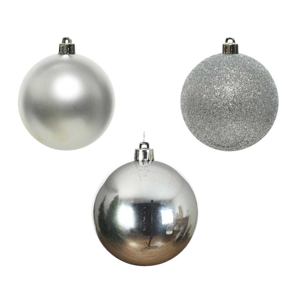 Decoris kerstballen 6cm kunststof zilver 10-dlg