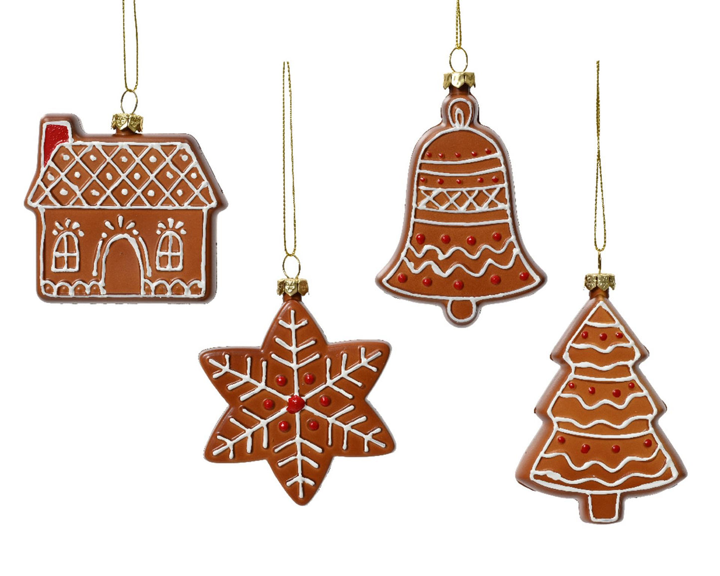 Decoris kersthanger kunststof | verkrijgbaar in peperkoekhuisje-kerstklok- kerstboom of ster | h8,5 cm