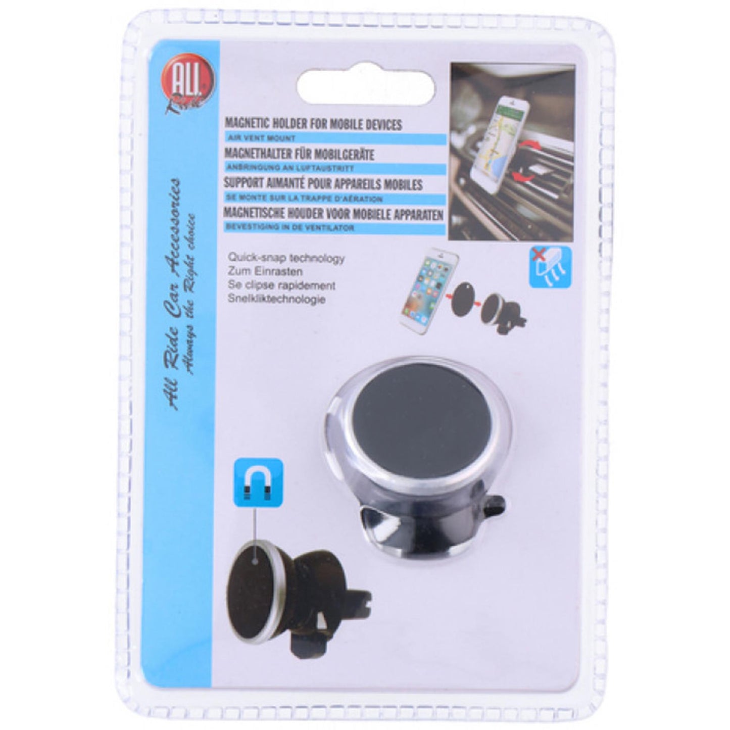 All ride telefoonhouder magnetisch, bevestig in de ventilator