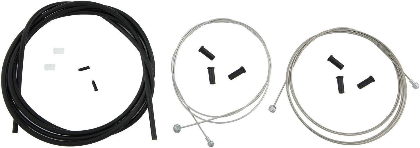 Contec remkabelset stop+ ct brake cable set stop+ steel fr+rear compl black