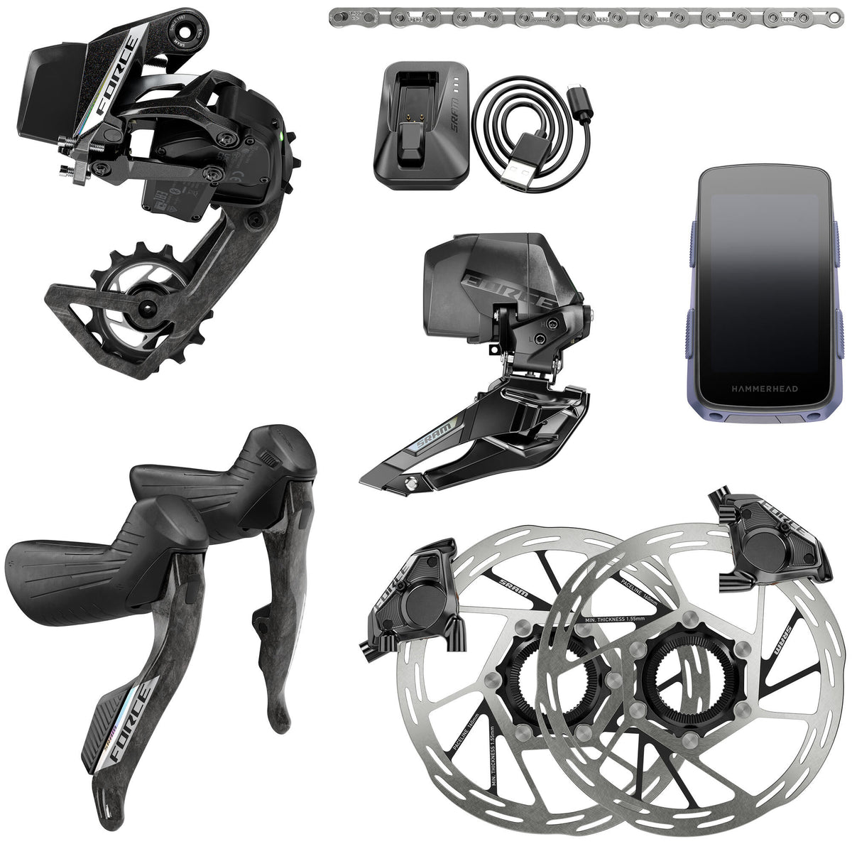 Sram schakelgroep-set force axs e1 set force axs e1 2x disc fm cl karoo