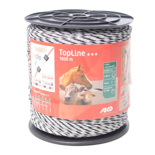 Ako topline schrikdraad witzwart 6x025 tricond 1000m