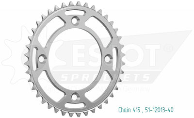 Esjot chain wheel 415 40z alu silver