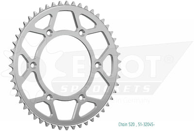 Esjot chain wheel 520 53z alu silver