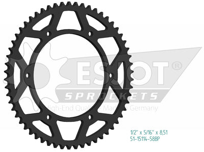 Esjot chain wheel 428 54z alu black