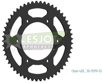 Esjot chain wheel 428 53z steel black