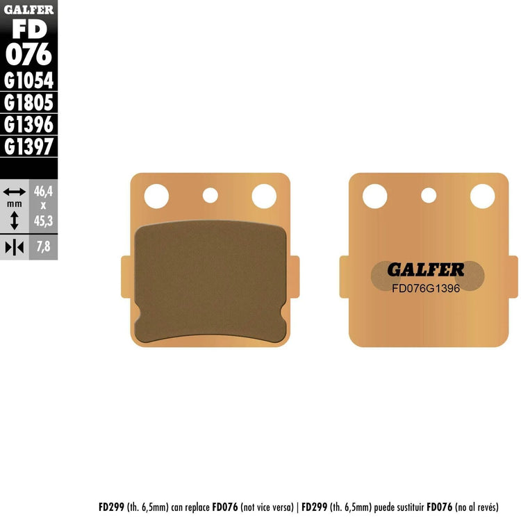 Galfer remblokken fd076 brake pad fd076 g1396 sintered metal