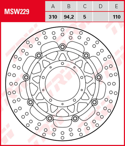 Trw remschijf msw229 rotor msw229 floating