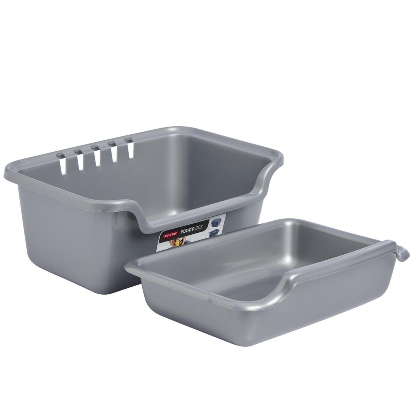 Curver aardappel schilbak 2-delig zilver 40x29,5x24,5cm