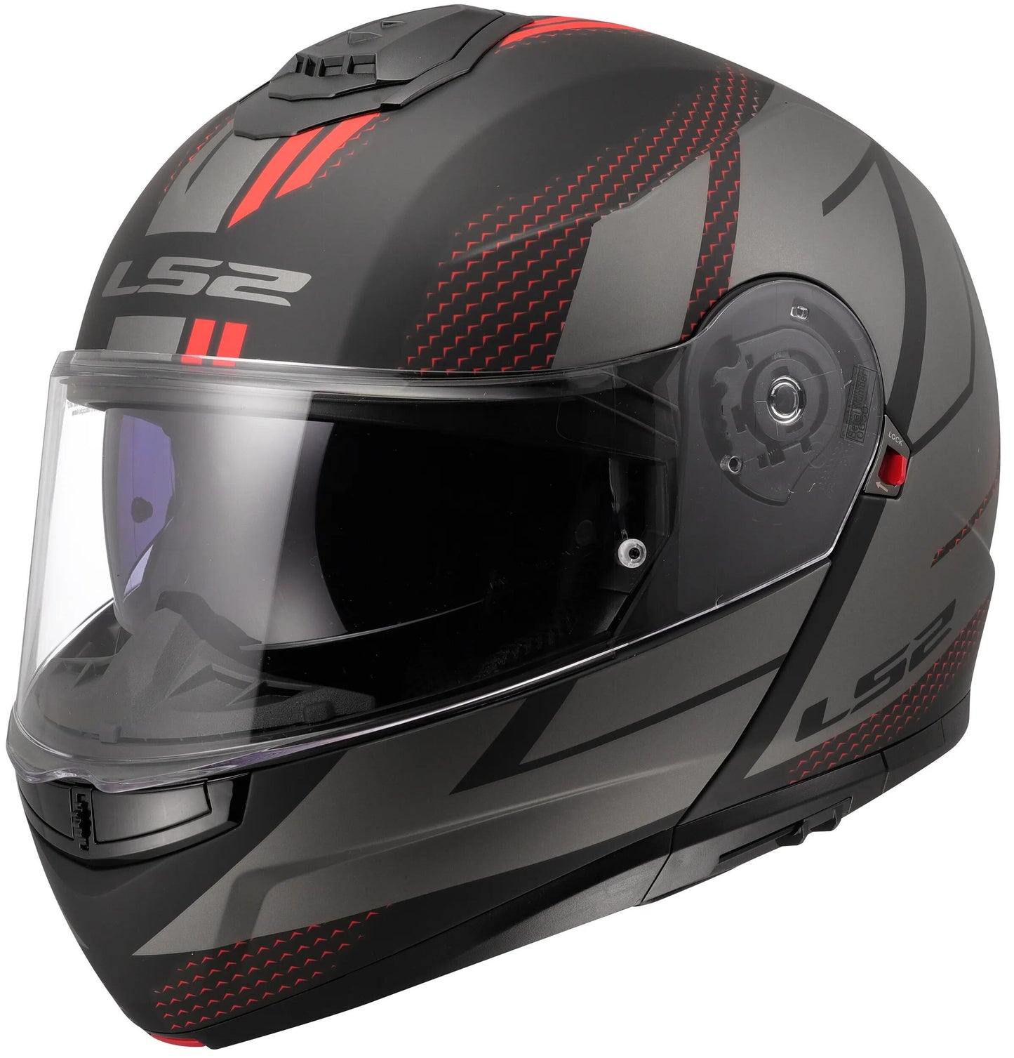 Ls2 klapphelm ff908 strobe ii code helmet strobe ii ff90 code black grey matt l