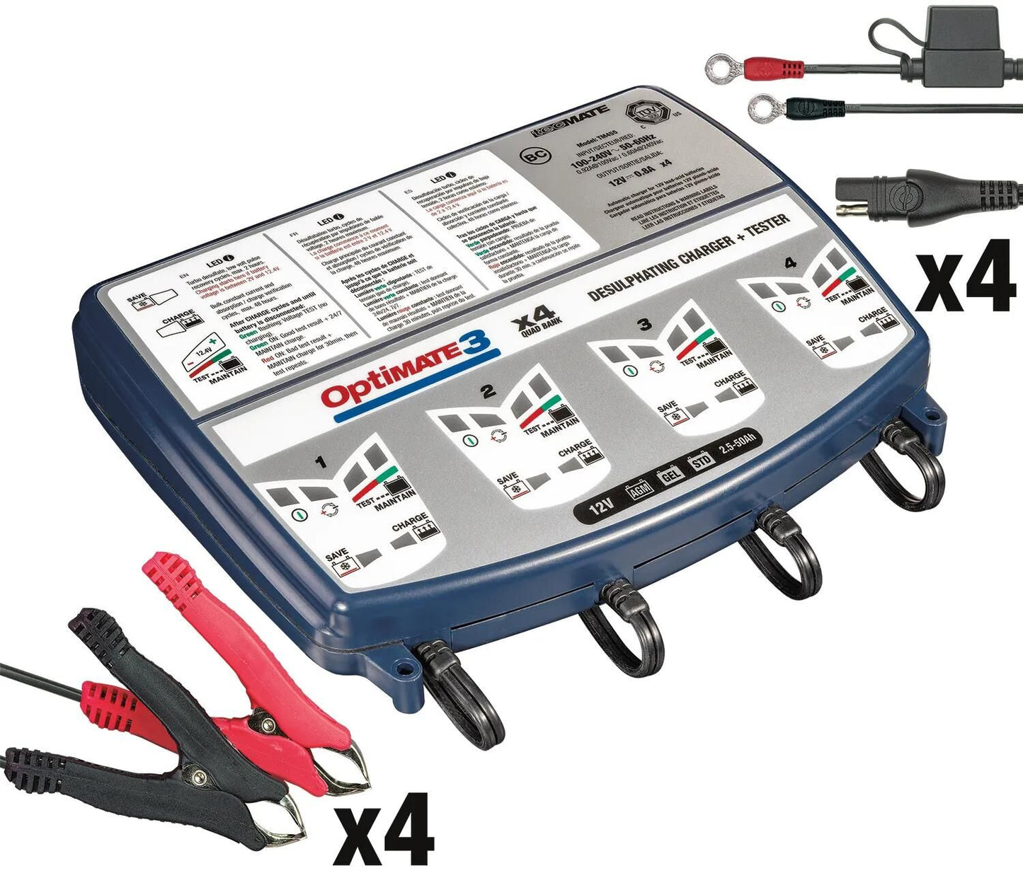 Tecmate acculader optimate3 optimate 3 charger 4-seater bench