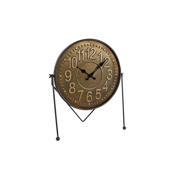 Cosydecor klok leo zwart goud metaal 39x18x45cm