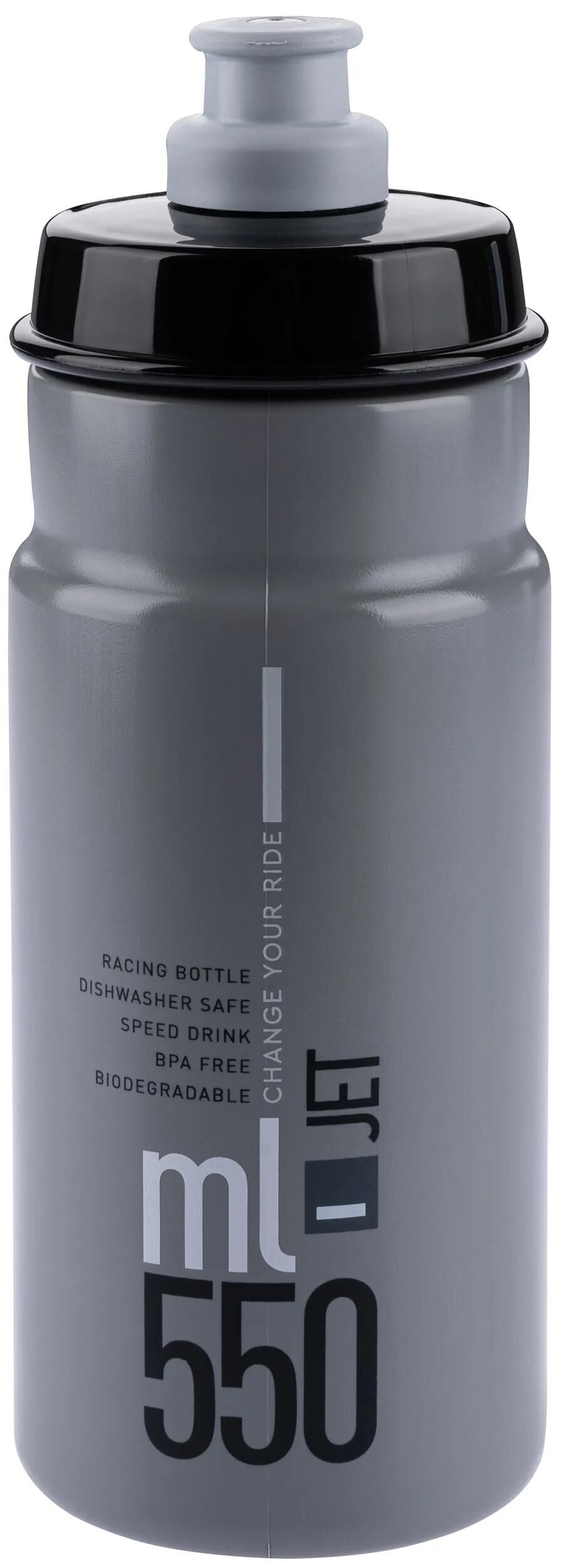 Elite trinkflasche jet plus bottle jet plus 550ml clear grey
