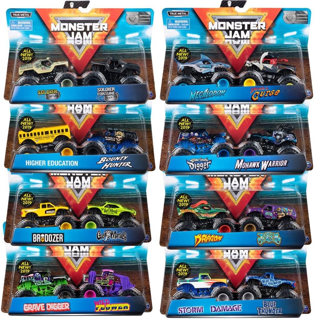 Monster high monster jam die-cast trucks 1:64 2 stuks assorti
