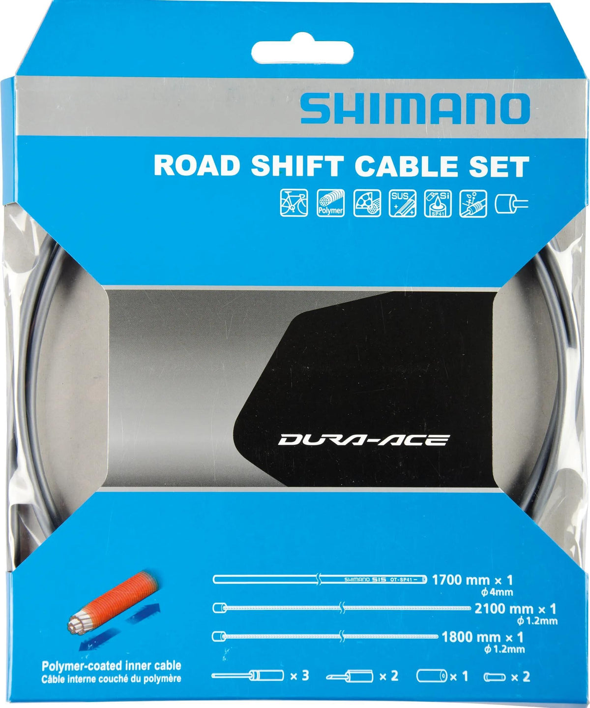 Shimano versnellingskabel-set dura ace bc-9000 shim.derail.cab.set da bc9000 polymer gr.