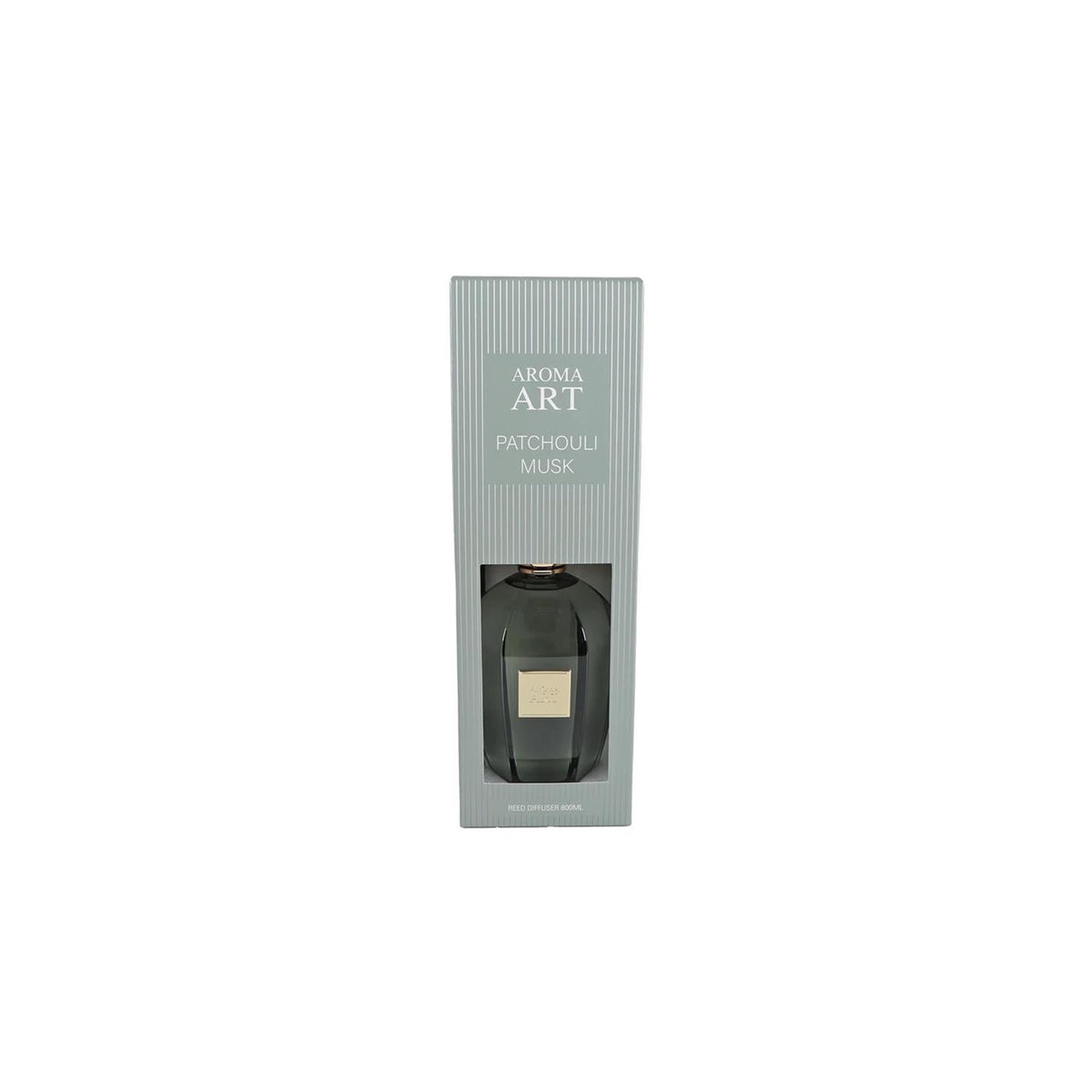 Geurverspreider aroma art patchouli musk 800ml groen glas 12x12x39cm