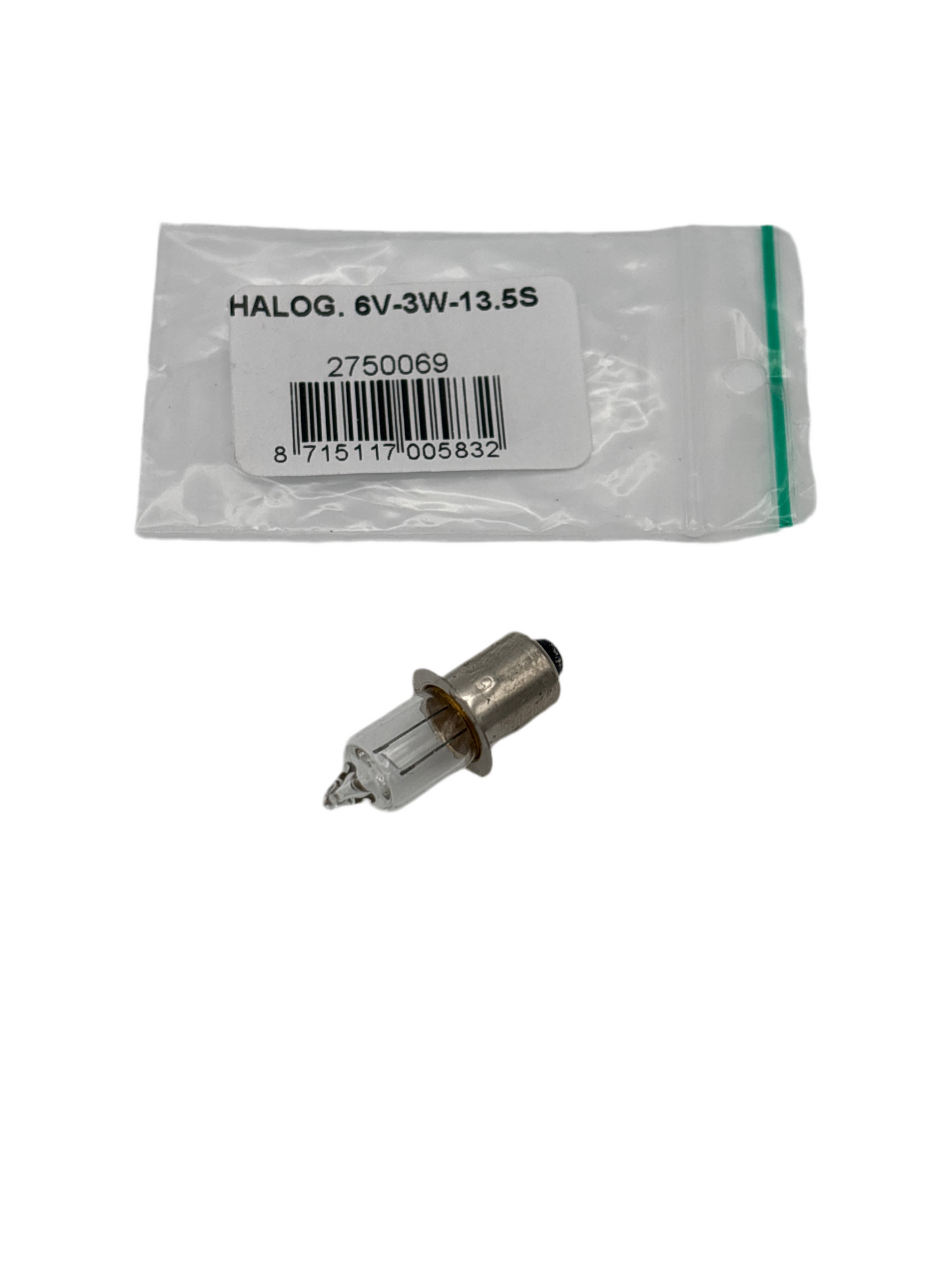Spanninga lamp 6V-3W halogeen PX13.5s kraag (als VL1179)