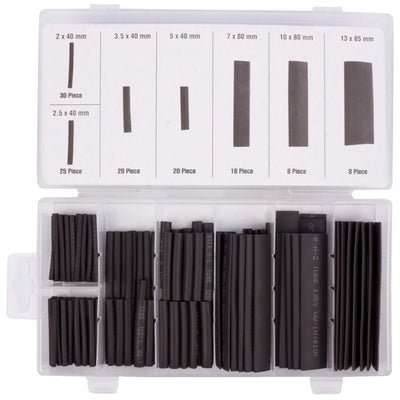 Krimpkous assortiment zwart, 127 stuks in opbergbox.