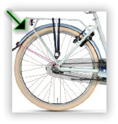 Batavus spatbord achter 26 blue grey glans