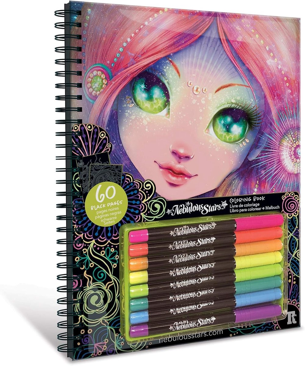 Nebulous stars - kleurboek - kleur op zwart papier - metalic gelpennen - kleuren