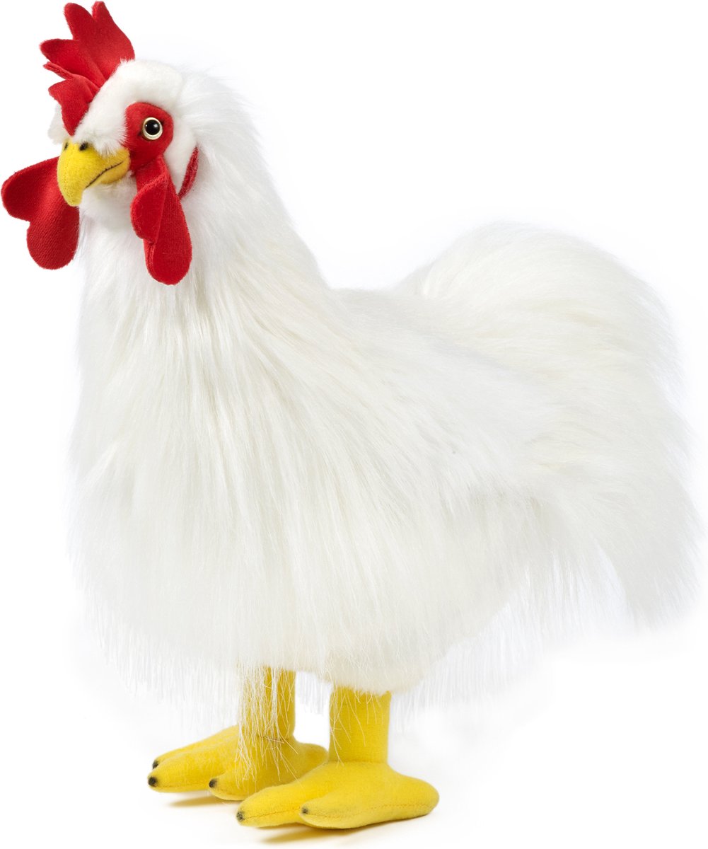 Living nature knuffel haan - 35 cm - pluche - speelgoed - hanen boerderijdieren knuffels - knuffeldier