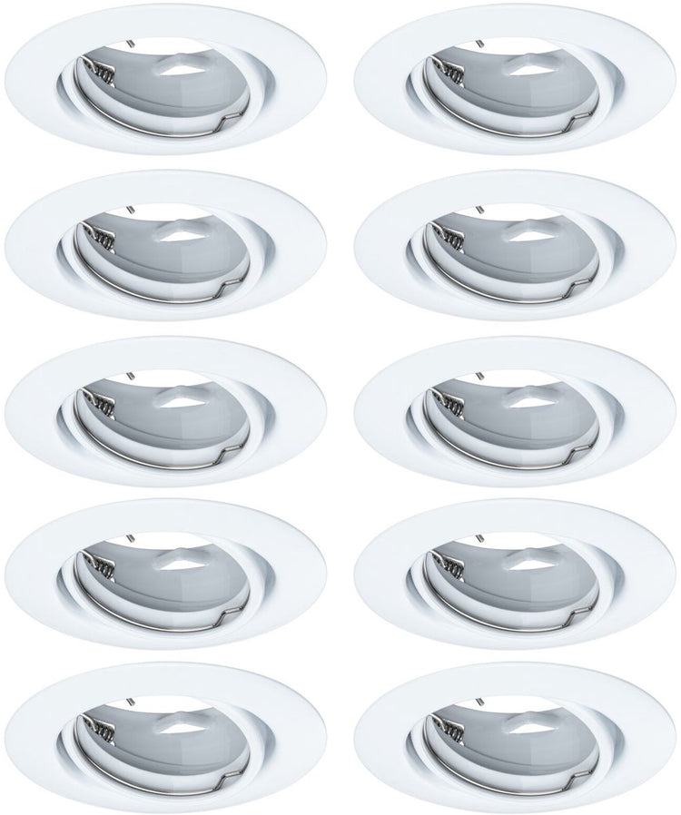 Paulmann inbouwlamp base basisset zwenkbaar rond 90 mm 20° gu10 max. 10w 230v dimbaar wit