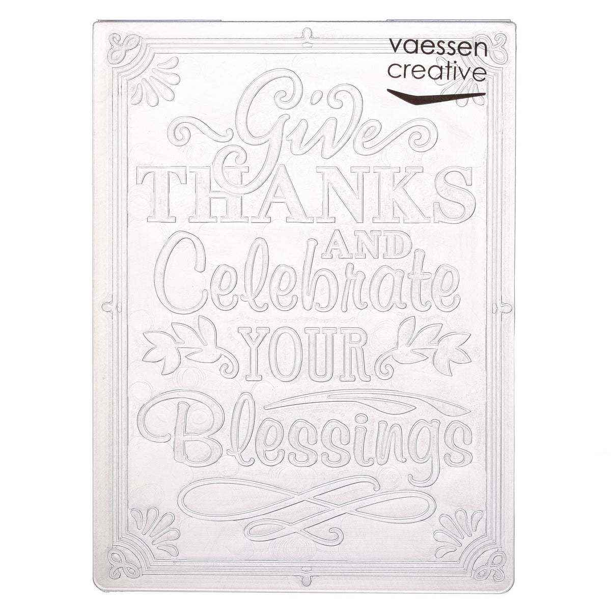Vaessen creative • embossing folder give thanks celebrate