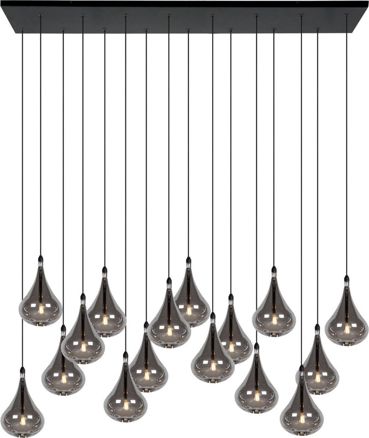 Lucide tears - hanglamp - led dimbaar - g4 - 16x1,5w 3000k - zwart