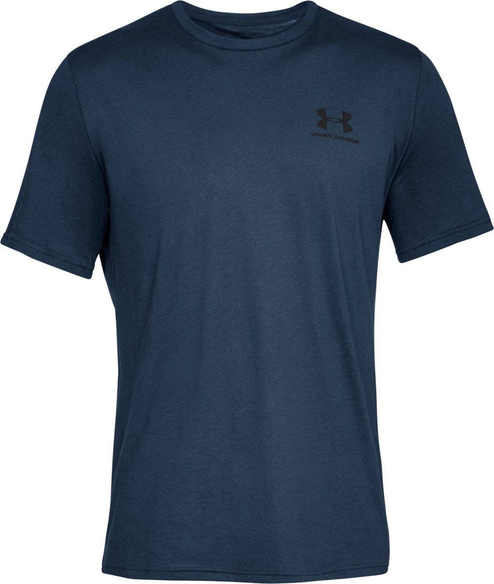Under armour ua m sportstyle lc ss-blu heren sportshirt - academy - zwart