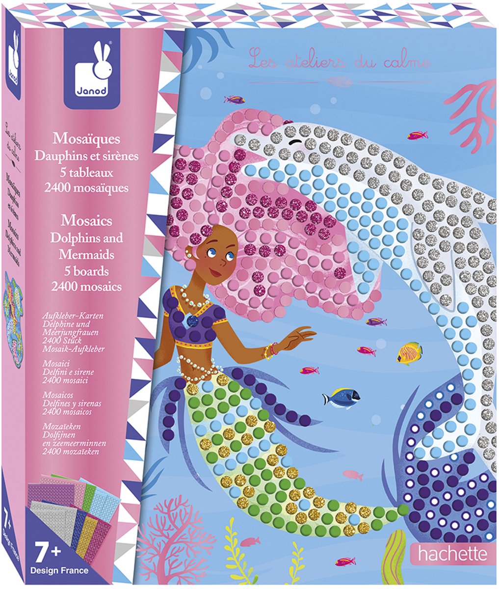 Janod - les ateliers du calme - dolfijnen en zeemeerminnen mozaïekset