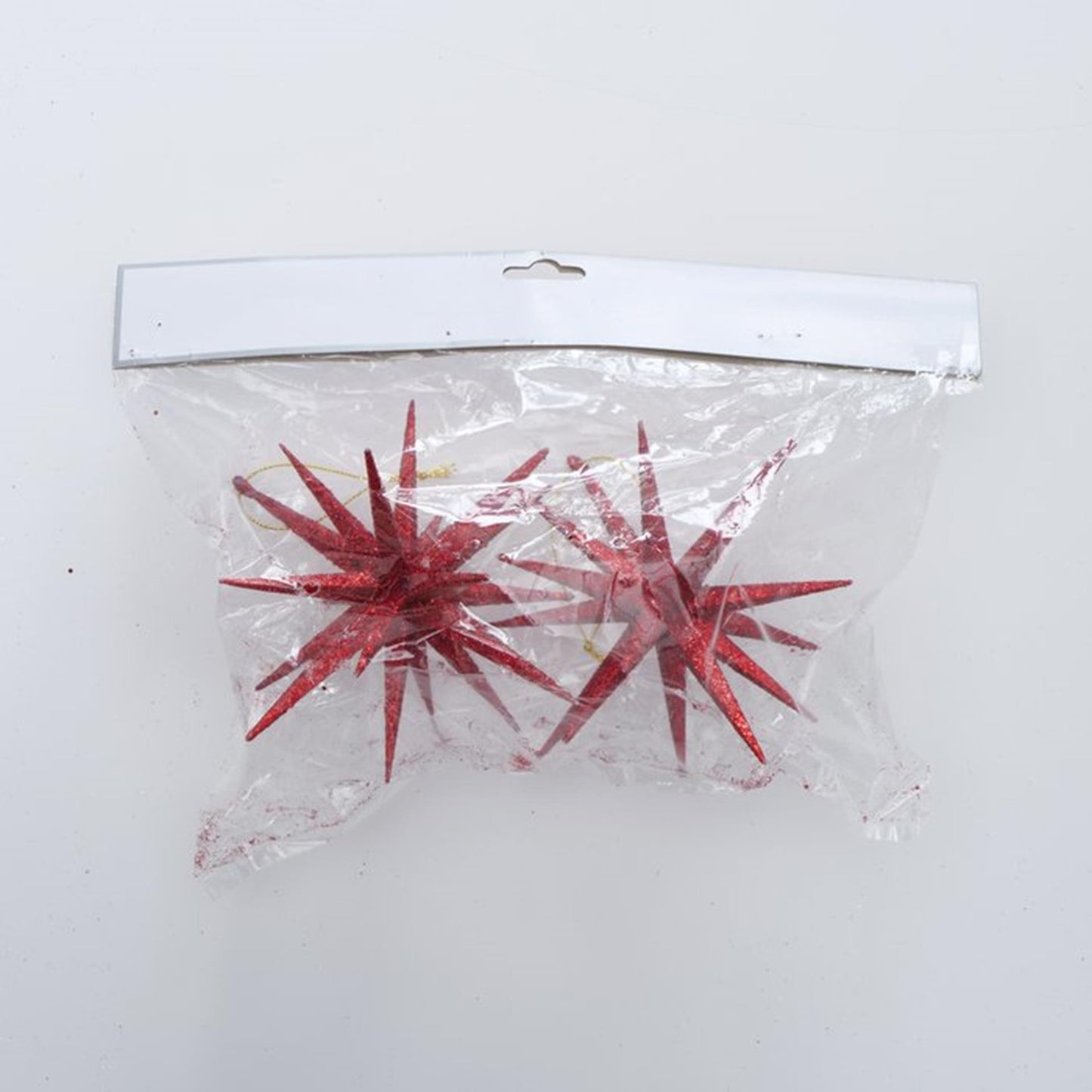 Boltze home kersthanger tove ster met glitter 2 stuks rood dia 15cm