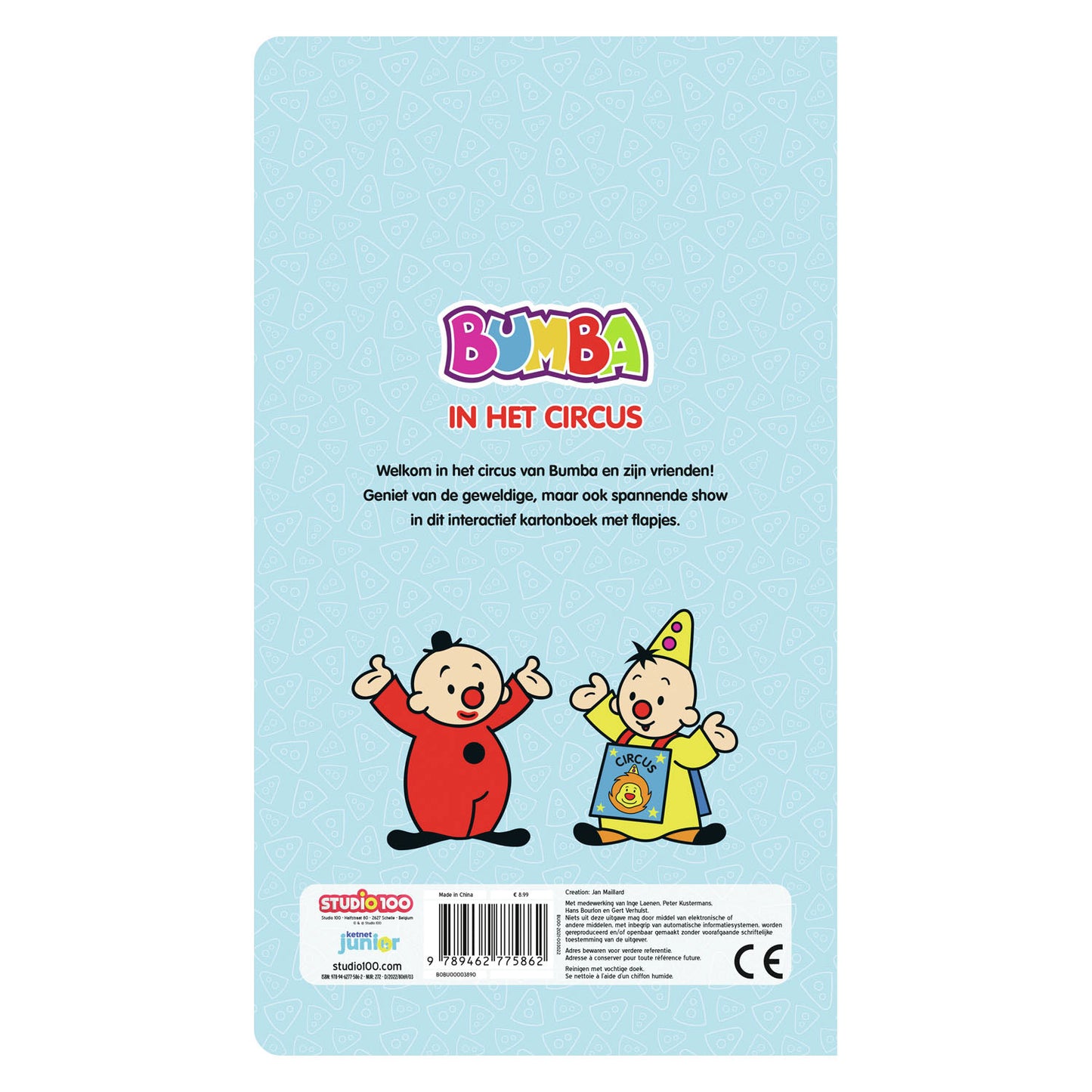 Studio 100 bumba kartonboek met flapjes - in het circus