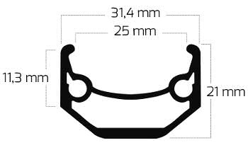 Ryde velg andra 40 27.5 650b 584 x 25c aluminium 36 gaats 14g - zwart geslepen