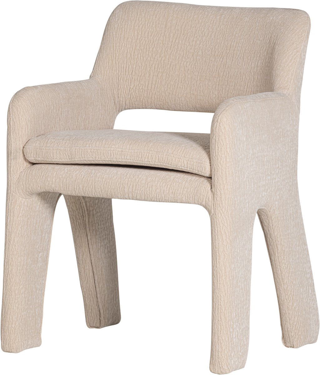 Vtwonen bigfoot eetkamerstoel - chenille - zand beige - 78x57x56 cm