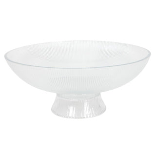 Schaal op voet lines clear ø 25x11 cm | 2 stuks