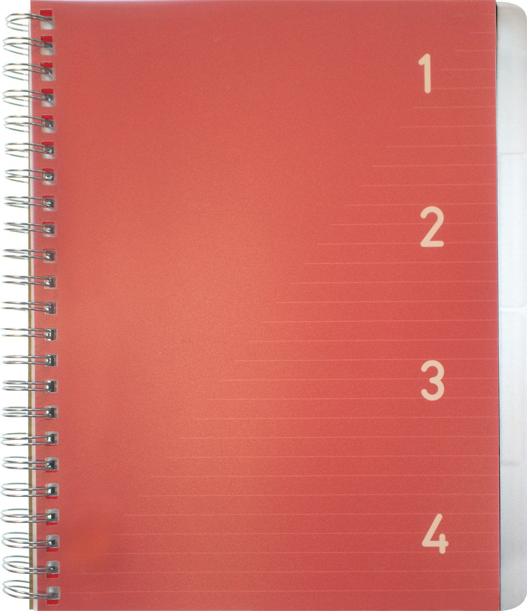 Kangaro 4-in-1 blok – a5 - lijn - 200 pagina's - 60 grams rood - 4 stuks