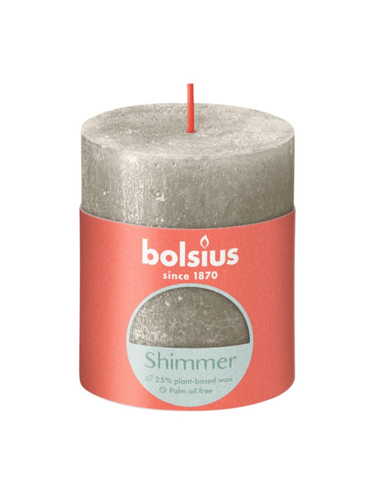 Bolsius rustiek stompkaars 80 68 shimmer champagne