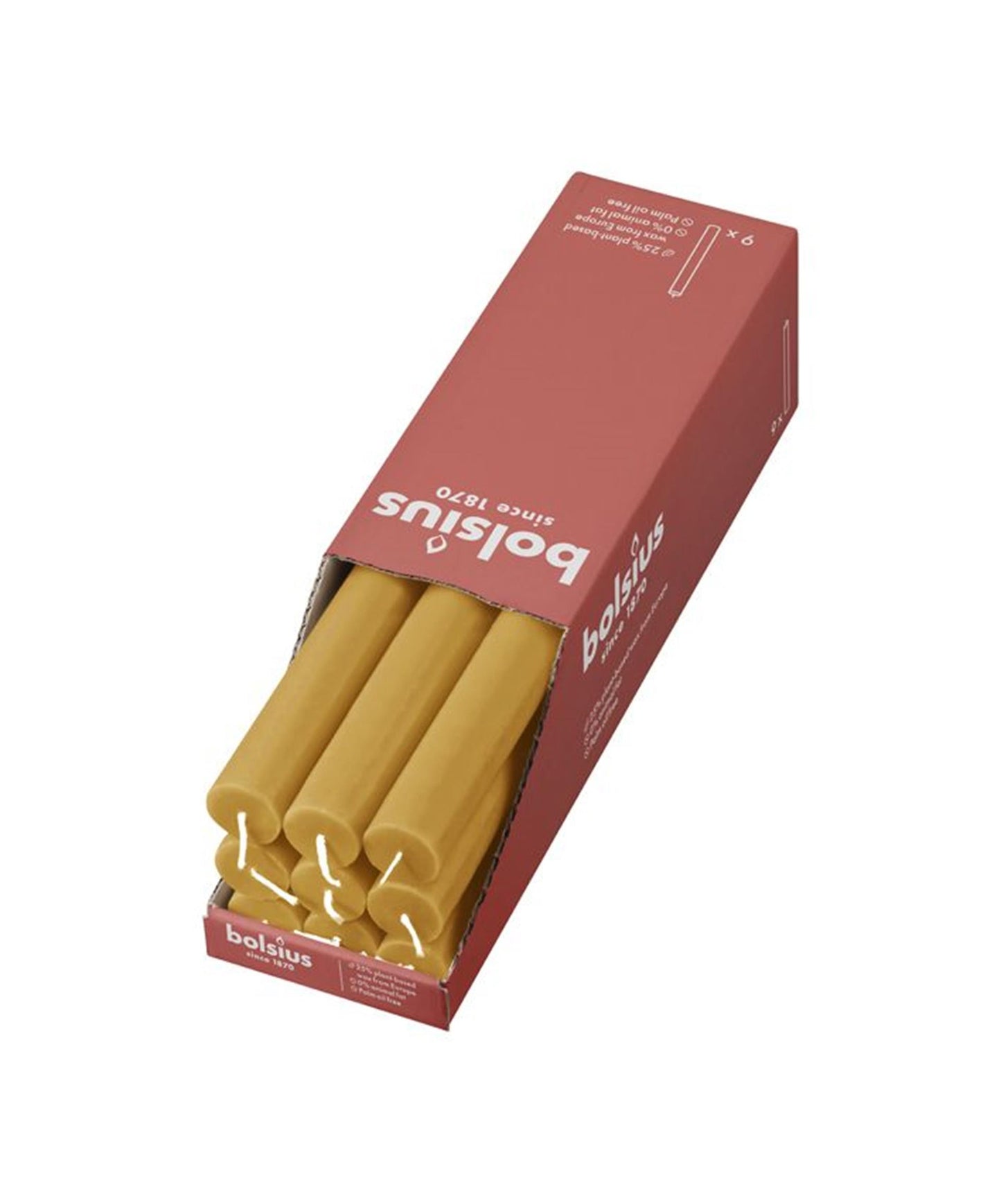 Bolsius rustiek tafelkaars honeycomb yellow 270 23mm