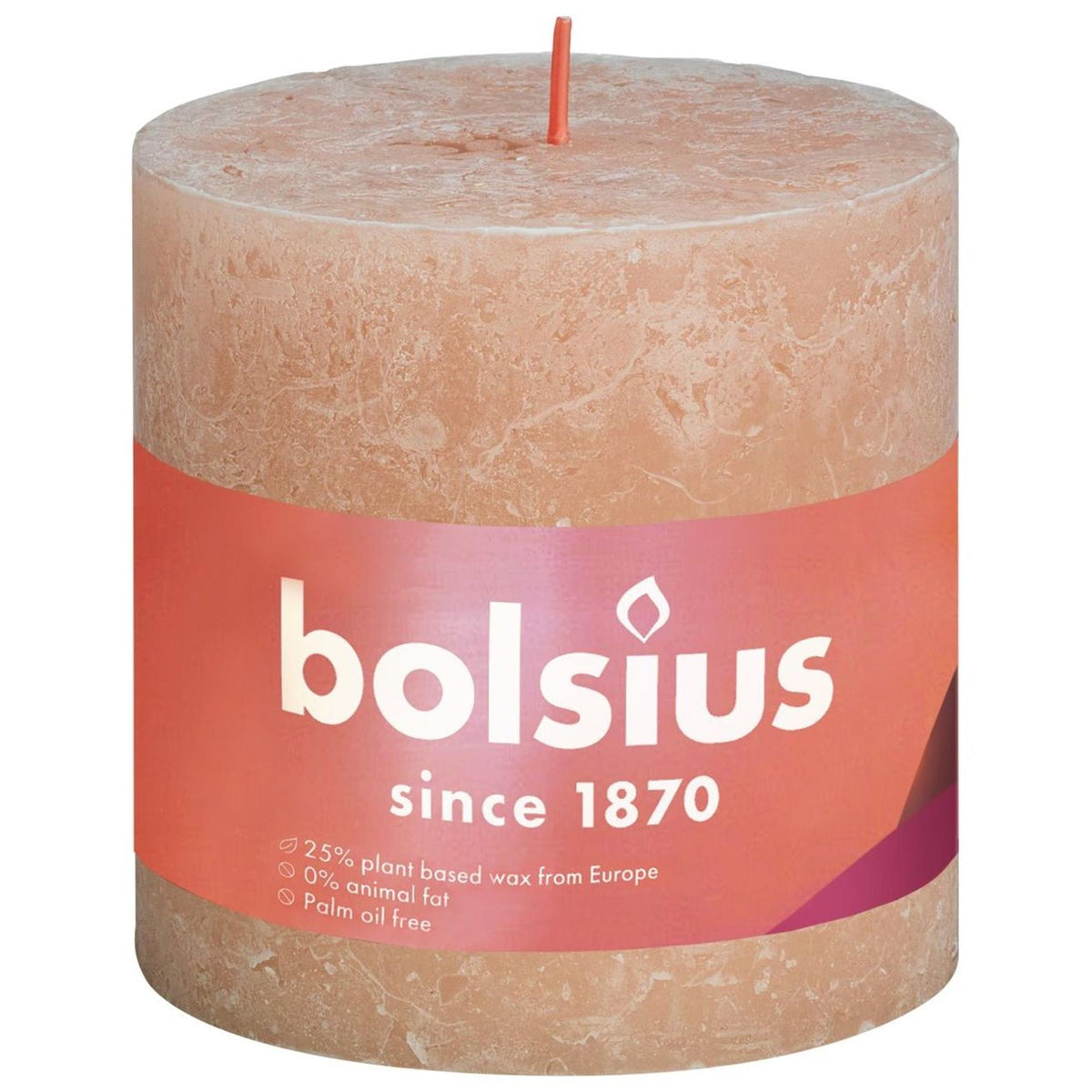 Bolsius rustiek stompkaars 100 100 roze