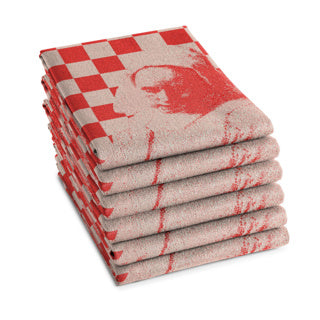Ddddd theedoek milk maid 60 x 65 red | 6 stuks