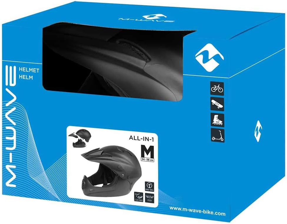 M-Wave Downhill fietshelm unisex matzwart maat 54-58 cm