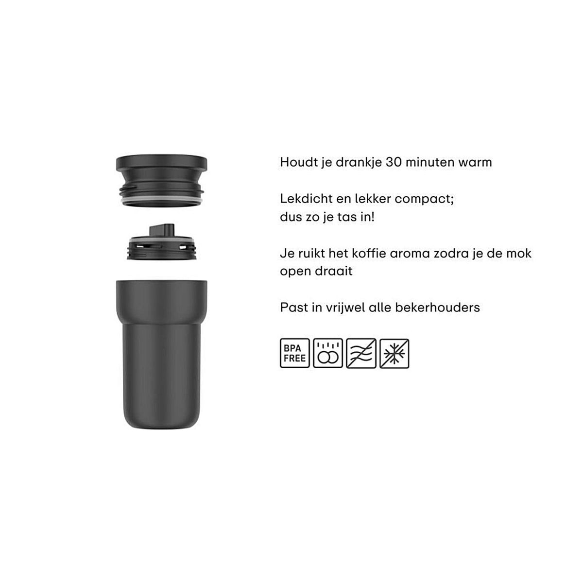 Mepal reisbeker 275ml nordic black
